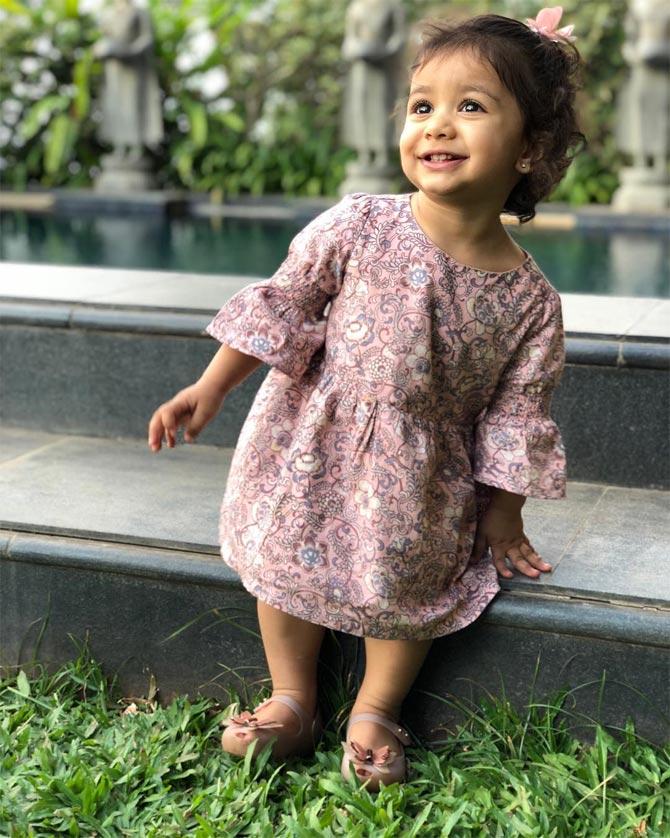 Look at those innocent eyes! Mira shared this picture of Misha and captioned it: My life!