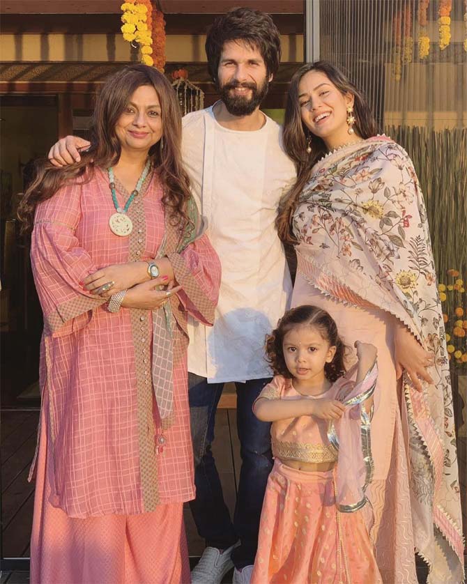 Another one from the same day. On Diwali 2018, Mira Rajput Kapoor shared this sweet family picture and wrote alongside - With Dadi!! Ta-Thai-Thai-Tat