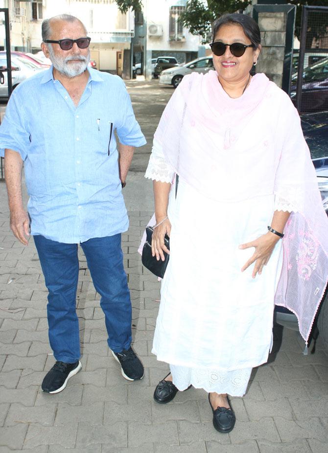 Pankaj Kapur and wife Supriya Pathak also attended Misha Kapoor's birthday bash hosted in Juhu. The proud grandparents couldn't stop smiling when clicked by the shutterbugs at the bash.