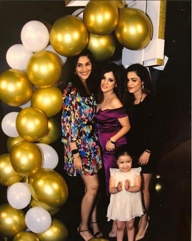 Sakshi Dhoni posted this picture of herself with Poorna Patel, her daughter Ziva and a friend. The birthday girl was looking gorgeous in a purple dress.