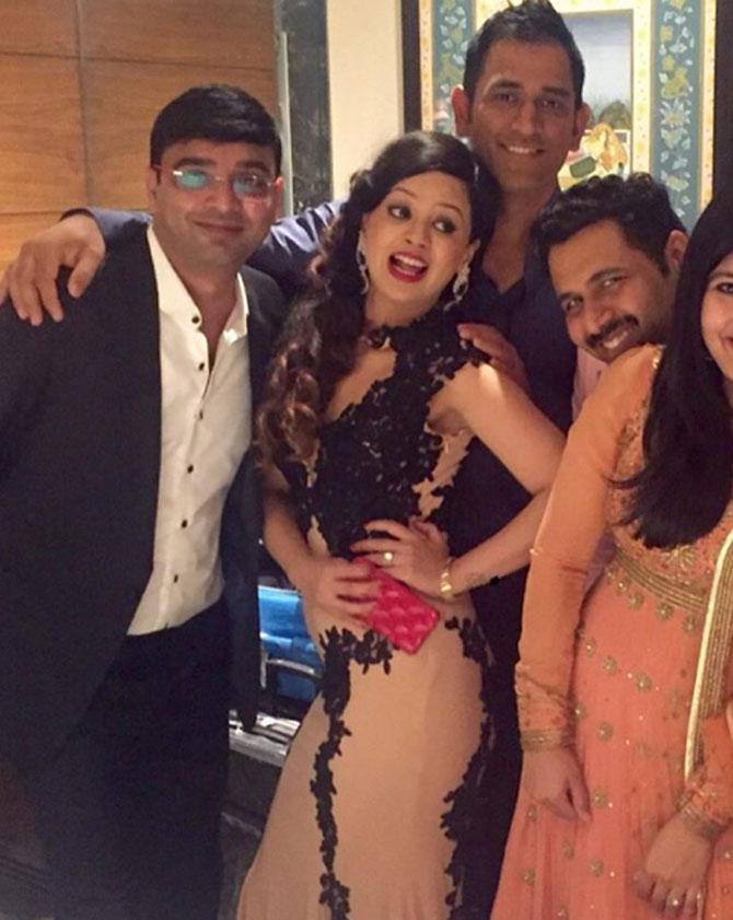 In picture: Sakshi Dhoni and her gang, which includes MS Dhoni at an event