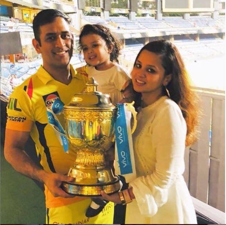 In picture: MS Dhoni with wife Sakshi and daughter Ziva