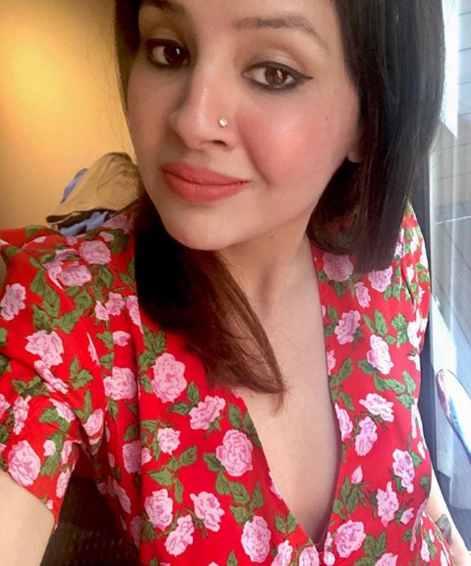 Sakshi Dhoni posted this picture from a lunch outing where she is glowing in a floral dress.
