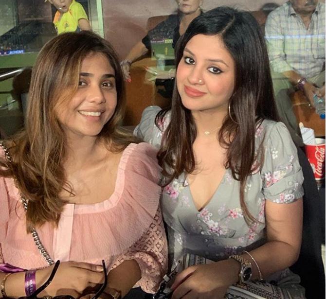 Sakshi Dhoni posted this picture where she is seen hosting a friend during a Chennai Super Kings' IPL match.