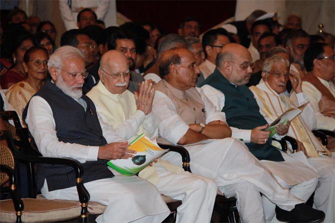 The grand ceremony held at Rashtrapati Bhavan in New Delhi was graced by Vice President M Venkaikah Naidu, Prime Minister Narendra Modi, Home Minister Amit Shah, Defence Minister Rajnath Singh, Senior BJP leader LK Advani, and cabinet ministers of the Modi government.