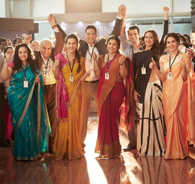 Independence Day released Mission Mangal is making noise for all right reasons. The film, which is based on the true story of India's mission to Mars, stars Akshay Kumar, Vidya Balan, Tapsee Pannu, Sonakshi Sinha, Nithya Menen, Kirti Kulhari and Sharman Joshi in pivotal roles. Helmed by Jagan Shakti and co-produced by PadMan director R Balki, the film is slated to release on August 15, 2019, along with John Abraham's Batla House. (All photos/Fox Star India's official Instagram account)