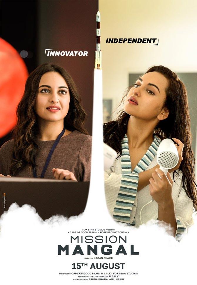 Sonakshi Sinha as Eka Gandhi: Sonakshi plays an independent scientist in Mission Mangal who knows innovation at its best. One will get to see some interesting hacks by her in the film.