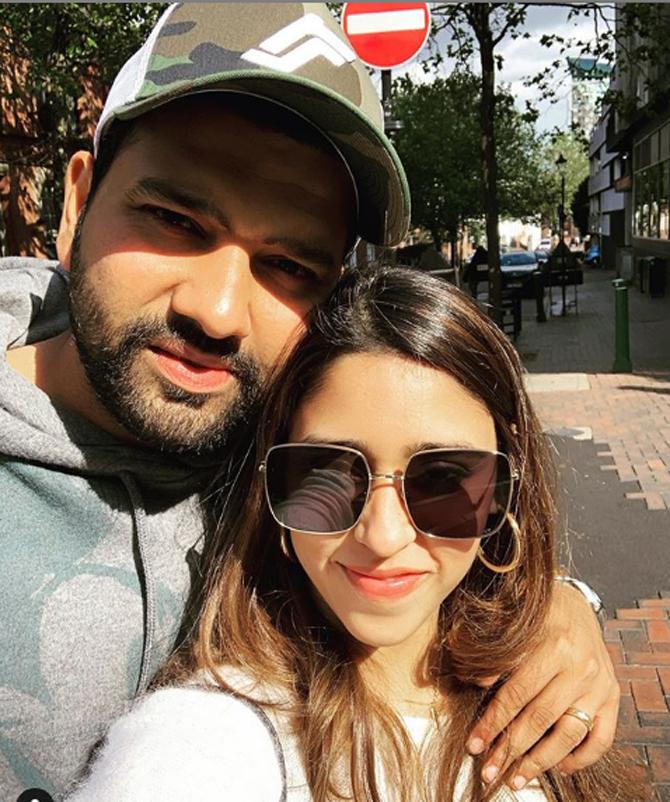 Rohit Sharma and his wife Ritika Sajdeh are quite the experts at selfies.