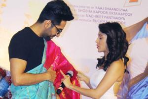 Ayushmann Khurrana and Nushrat Bharucha at Dream Girl trailer launch