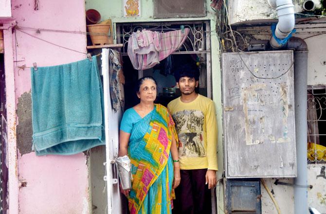 Jaykumar Vaidya with his mother Nalini Vaidya at their Kurla residence