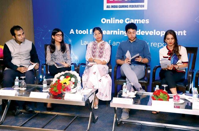 Mary Kom (left) and Fatima Agarkar at the event, which took place in Delhi