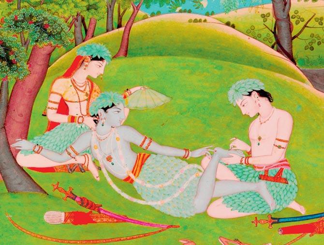 Rama, Sita and Lakshmana Begin their Life in the Forest, early 19th century