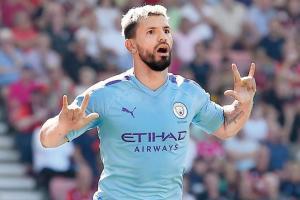 Sergio Aguero surge for Manchester City