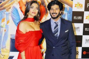 Sonam, Dulquer Salmaan at trailer launch of The Zoya Factor in Juhu