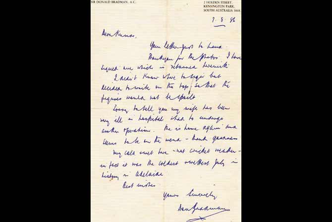 Bradman Letter