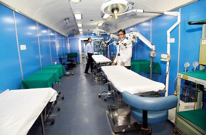 Orthopaedic facilities inside the train