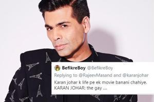 Karan Johar gives a witty reply to troll for joking about his sexuality