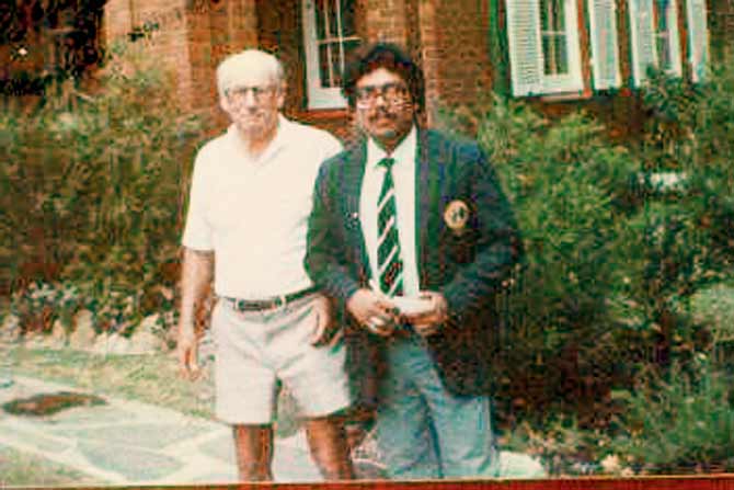 Kumar with Bradman