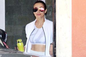 Malaika Arora was spotted at her gym in Bandra, Mumbai. Image courtesy: Yogen Shah
