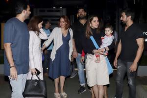 Sania Mirza and her baby at a restaurant in Mumbai with Yuvraj Singh, Zaheer Khan, Sagarika Ghatge and the others.