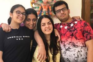 Smriti Irani with her three children. Pic/Smriti Irani's Instagram