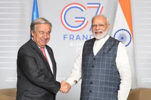 Narendra Modi meets UN Secretary-General at G7 in France
