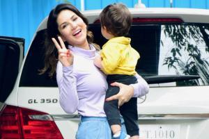 Daniel Weber Sex - Sunny Leone with husband Daniel and twins Noah-Asher in Juhu