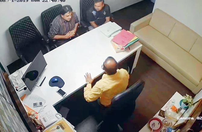 Video grabs showing Dr Desai and his advocate visiting victim