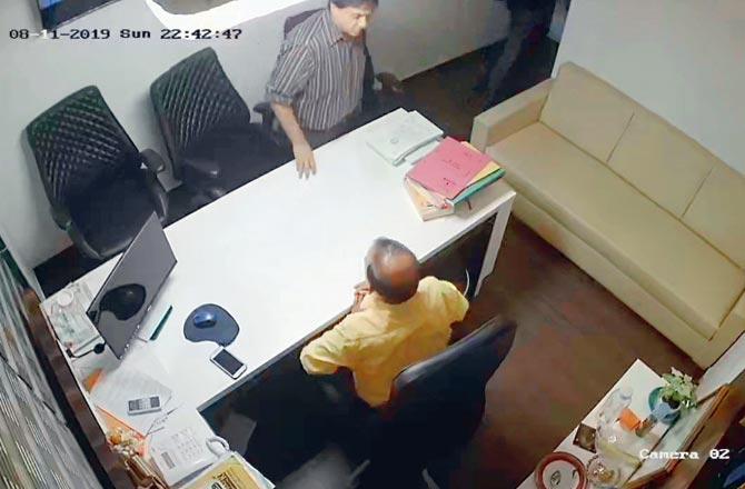 Video grabs showing Dr Desai and his advocate visiting victim