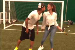 Footballer dances on 'Baazigar O Baazigar' with Indian actress
