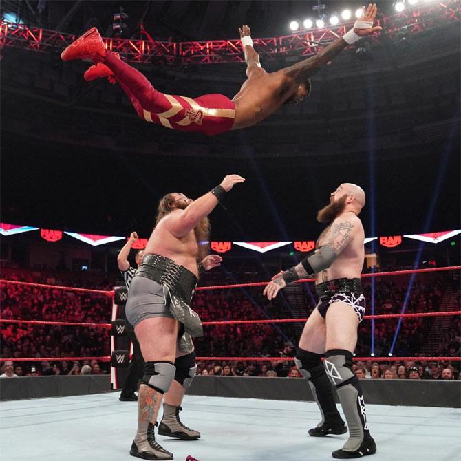 The Viking Raiders faced off against The Street Profits in a tag team match which saw a great deal of high-flying. In the end it was the Viking Raiders who picked up the win