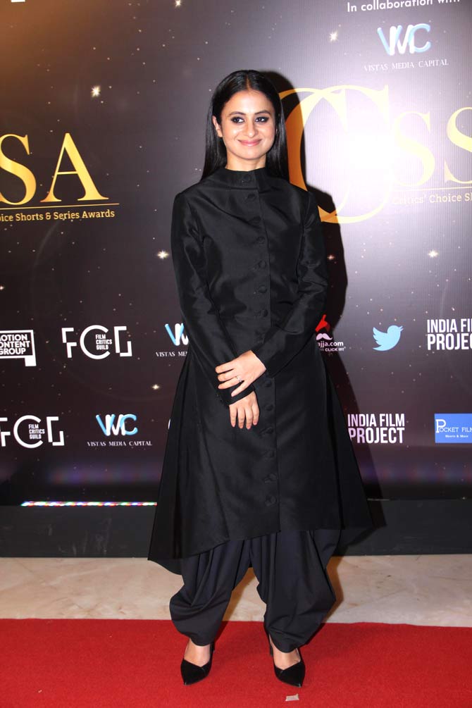Rasika Dugal also attended the Critics' Choice Shorts and Series Awards 2019 held in Mumbai. The actress looked pretty in an all-black ensemble.