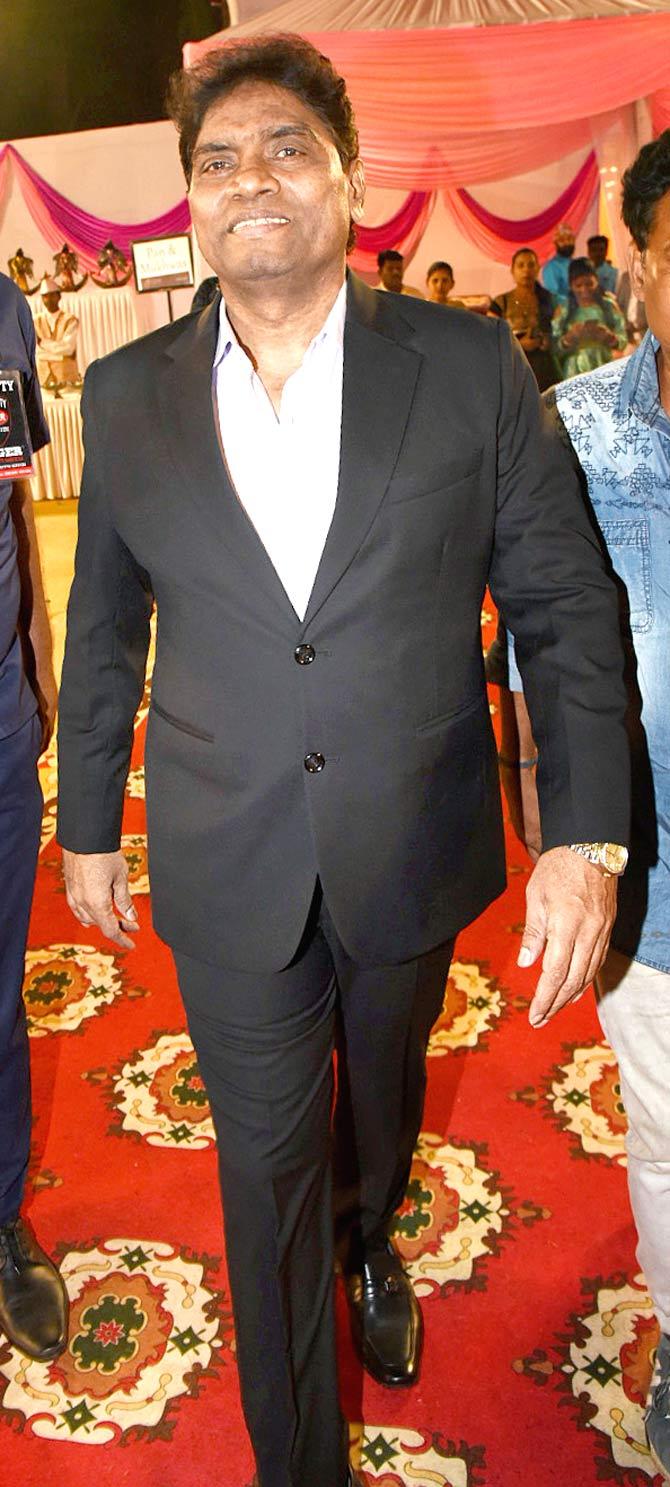 Bollywood's funnyman Johny Lever was all suited up as he arrived for the wedding function at the Borivli ground.