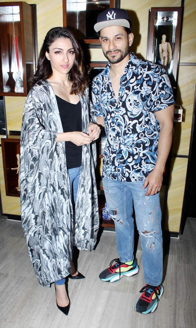 Soha Ali Khan and husband Kunal Kemmu, who returned from a mini-holiday to celebrate Sharmila Tagore's 75th birthday, also attended the birthday party at the Lower Parel eatery.