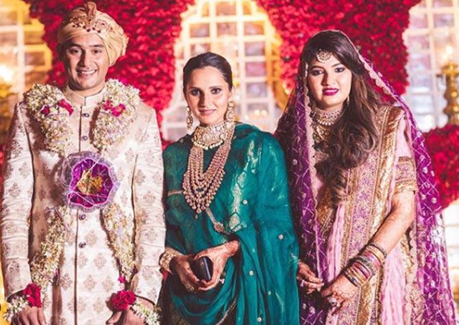 Sania Mirza shared a photo along with the newlyweds Anam Mirza and Asaduddin. She had a warm message for her brother-in-law as she captioned it, 'Welcome to the family @asad_ab18 #abbasanamhi'