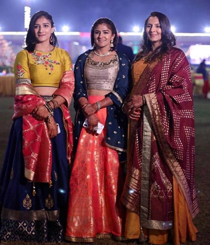 Geeta Phogat along with her sisters Ritu Phogat and Sangita Phogat