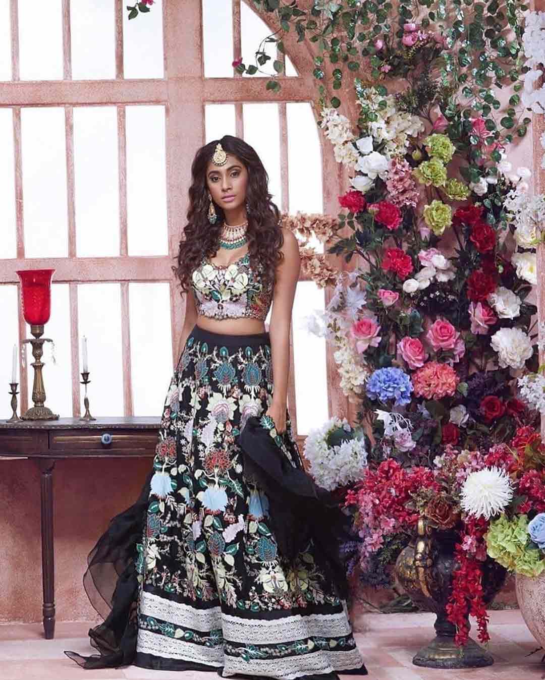 When she competed in the 2018 Femina Miss India pageant, Vas was also crowned Beauty with a purpose and Miss Beautiful Smile. Here, she is wearing an Aisha Rao lehenga for a photoshoot.
