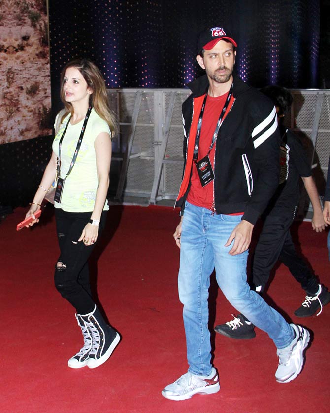 Hrithik Roshan and Sussanne Khan came in with their kids Hridhaan and Hrehaan Roshan also attended U2: The Joshua Tree Tour concert in Navi Mumbai.