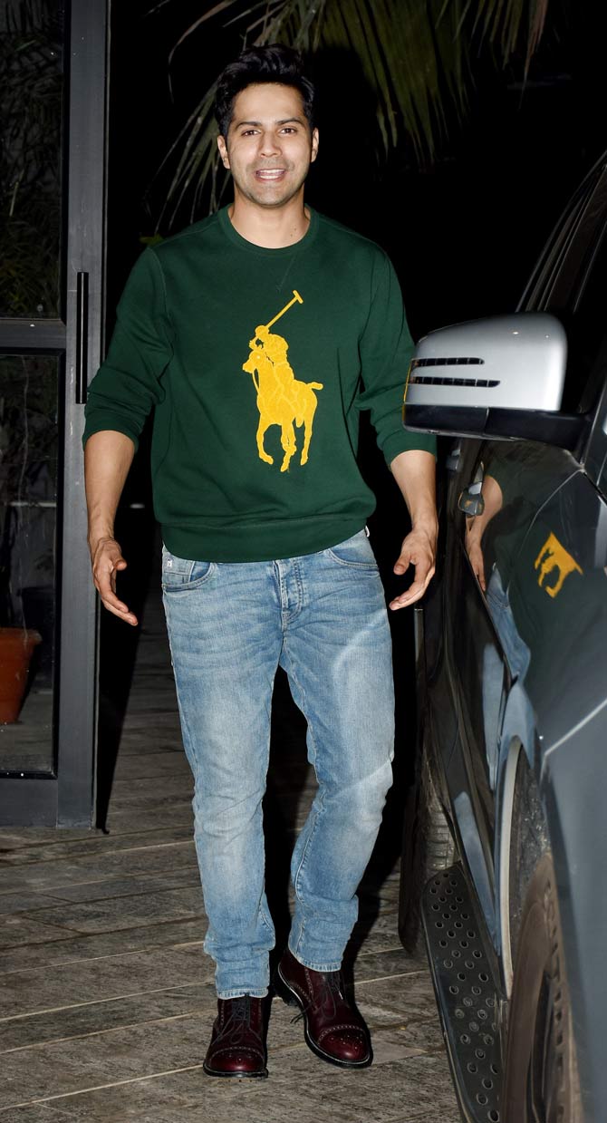 Varun Dhawan and host of other Bollywood celebrities attended a bash at producer Dinesh Vijan's residence in Bandra, Mumbai. Varun is currently shooting for father David Dhawan's Coolie No 1, which also stars Sara Ali Khan. All pictures/Yogen Shah