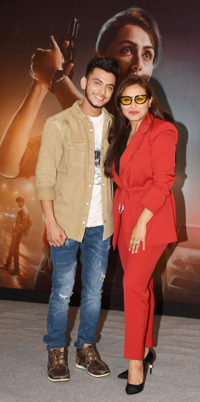 As her movie, Mardaani 2 is raking in the moolah at the box office, Rani Mukerji introduced the debutant Vishal Jethwa and the director Gopi Puthran of her film at a press conference in Andheri, Mumbai. All pictures/Yogen Shah