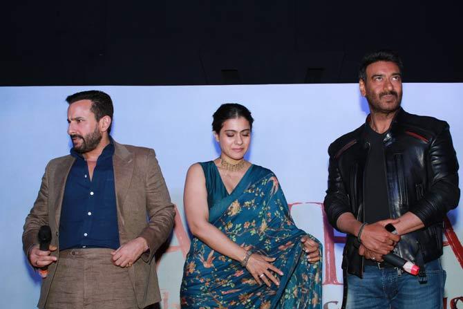 The makers of Tanhaji: The Unsung Warrior released the second trailer of the film with the star cast Saif Ali Khan, Kajol and Ajay Devgn in New Delhi. All pictures/Pallav Paliwal