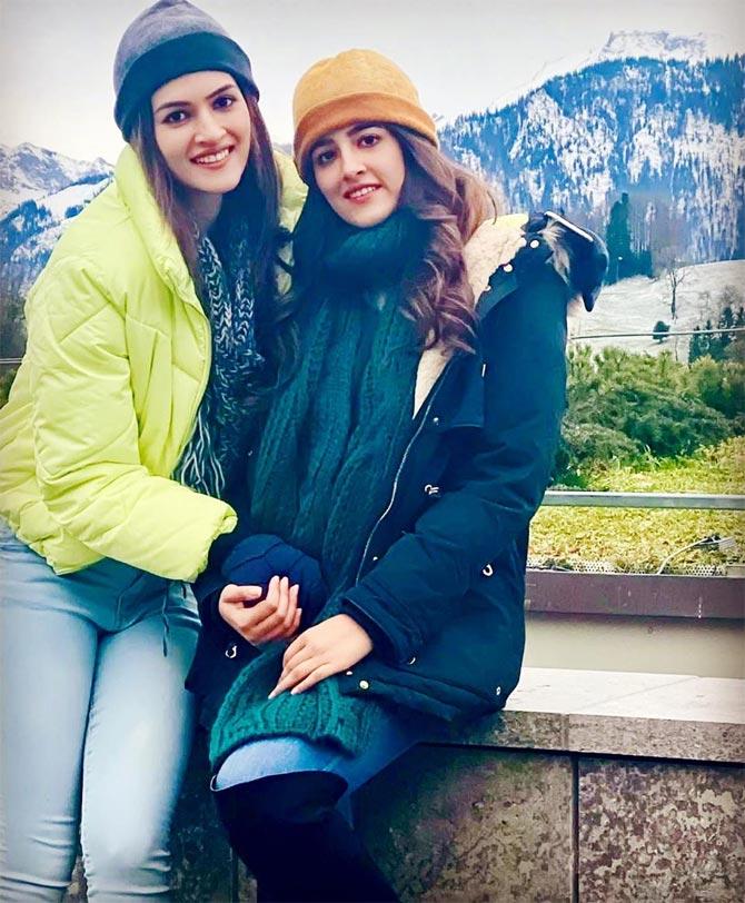 While the Pataudi family preferred to roam around the country, the Sanon sisters took off to Switzerland to celebrate Nupur's birthday, which was on December 15. They visited Lucerne among other places in the snow-capped Alpine valley.