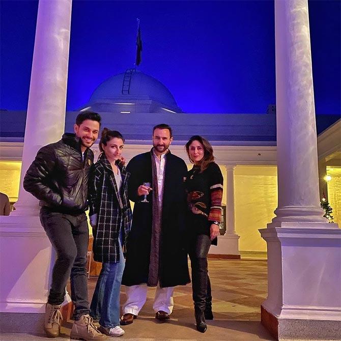 Soha Ali Khan and husband actor Kunal Kemmu shared various moments from their time spent in The Pataudi Palace, and from their photos, we can see that they had the best time. Kunal shared this picture and wrote alongside: Cold Blue and Royal Blue