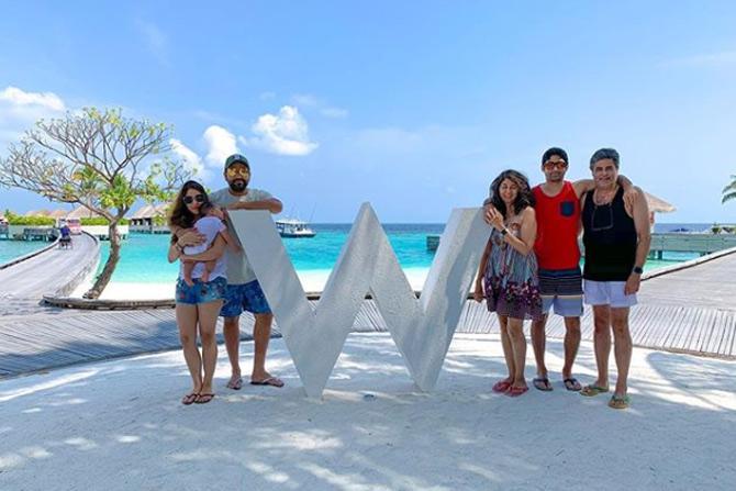 Rohit Sharma shared a beautiful picture along with wife Ritika Sajdeh and their friends during a vacation in the Maldives