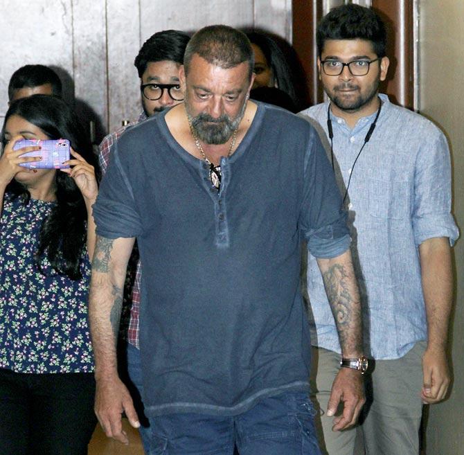 Sanjay Dutt along with Arjun Kapoor and Kriti Sanon were promoting their film Panipat at a plush hotel in Juhu. Sanjay Dutt sported a grey tee and denim for his outing. Directed by Ashutosh Gowariker, the movie is based on the Third Battle of Panipat, which was fought between the Marathas and Afghan invader Ahmed Shah Abdali in 1761.