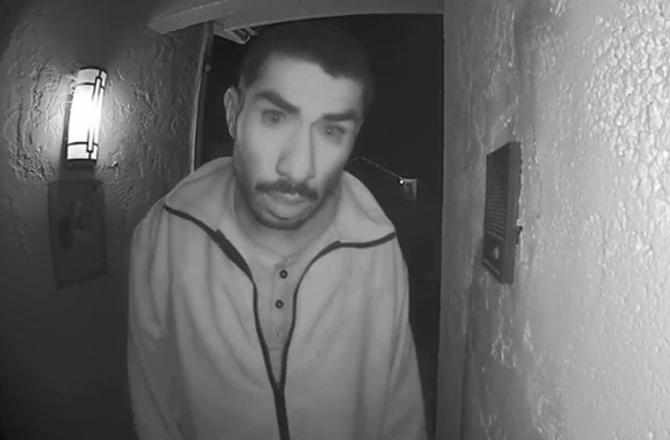 In a funny-cum-bizarre incident, a trespasser was recorded licking a stranger's doorbell for 3 long hours. The security footage outside the house on a doorbell camera showed a man trespassing outside a family home before he begins licking the doorbell. The man spent a total of three hours outside the front of the house on New Year's Eve licking the doorbell. He was also filmed relieving himself and moving an extension cord around the garden