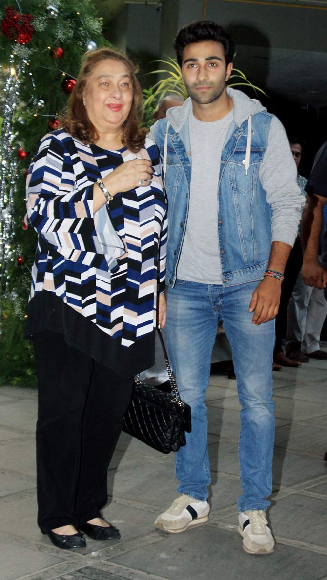 Rima Jain attended the birthday celebration with son Armaan Jain in Bandra, Mumbai.