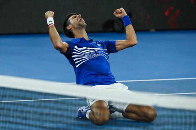 Novak Djokovic defeated Rafael Nadal 6–3, 6–2, 6–3 in the 2019 Australian Open final to win his seventh Australian Open title.