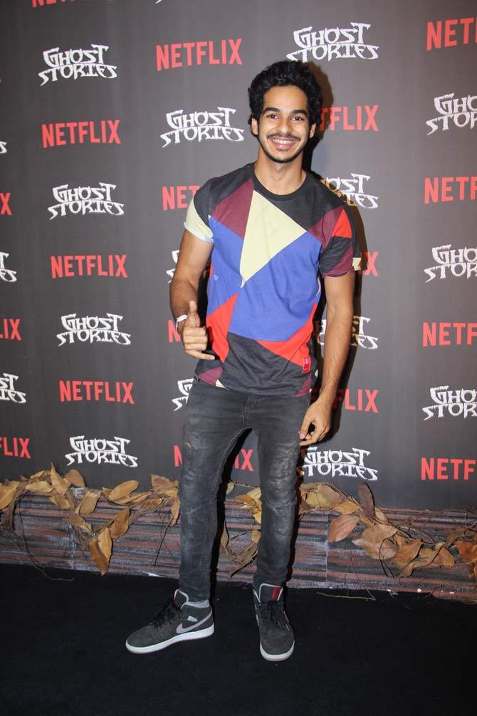 Ishaan Khatter was all smiles when snapped by the shutterbugs at the special screening of Ghost Stories.