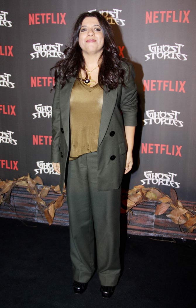 Director Zoya Akhtar also attended the special screening of her film Ghost Stories at a popular multiplex in Juhu.